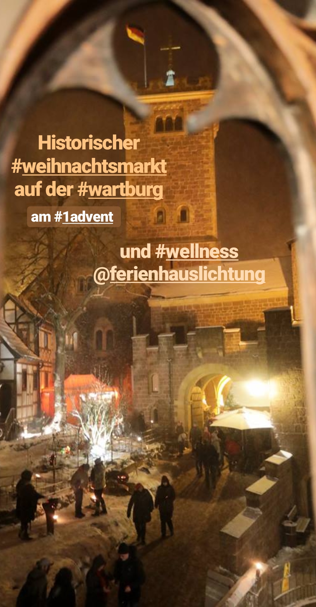 Historischer Weihnachtsmarkt auf der Wartburg bestaunen und danach am knisternden Kaminfeuer in der Ferienhaus Lichtung aufwärmen