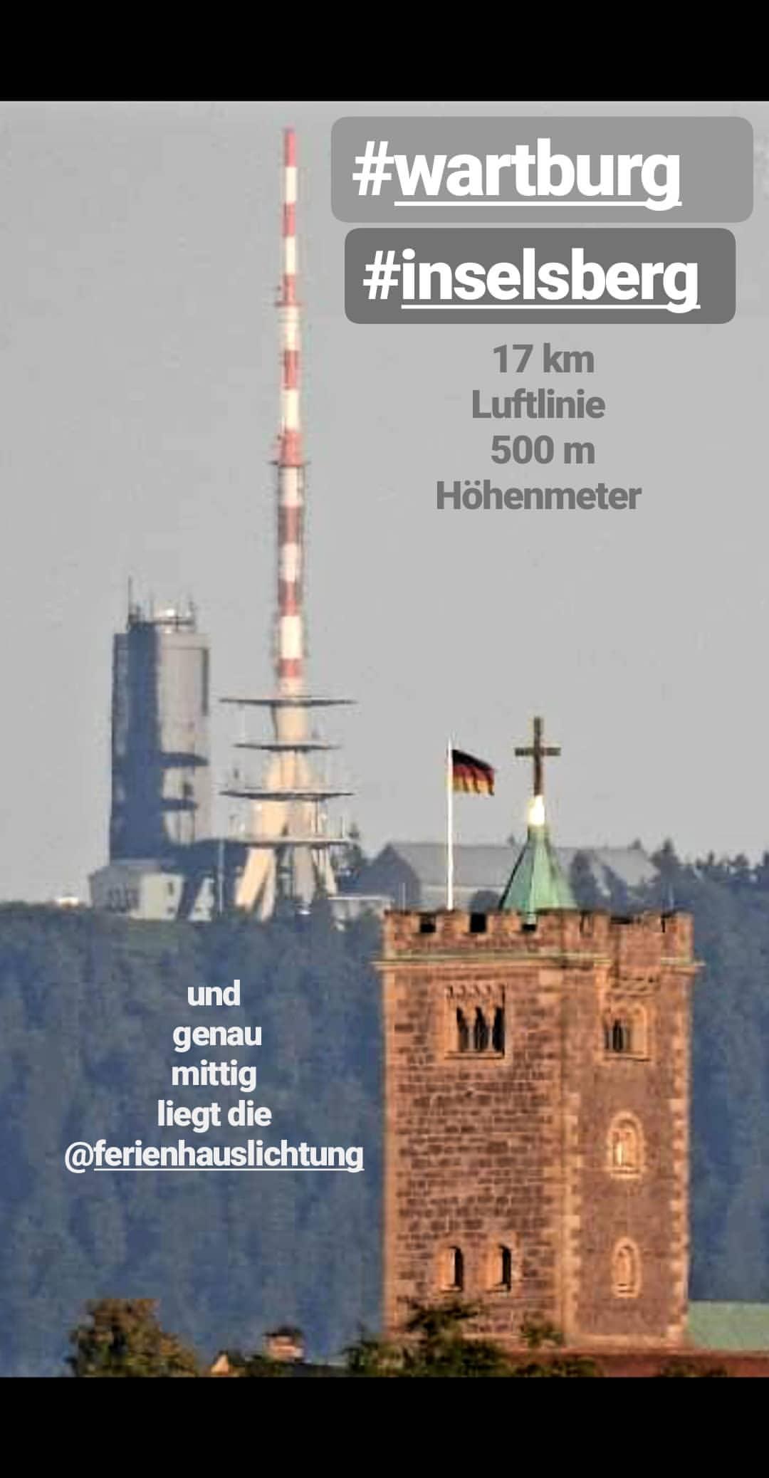 Wartburg Inselsberg Blick im Thüringer Wald