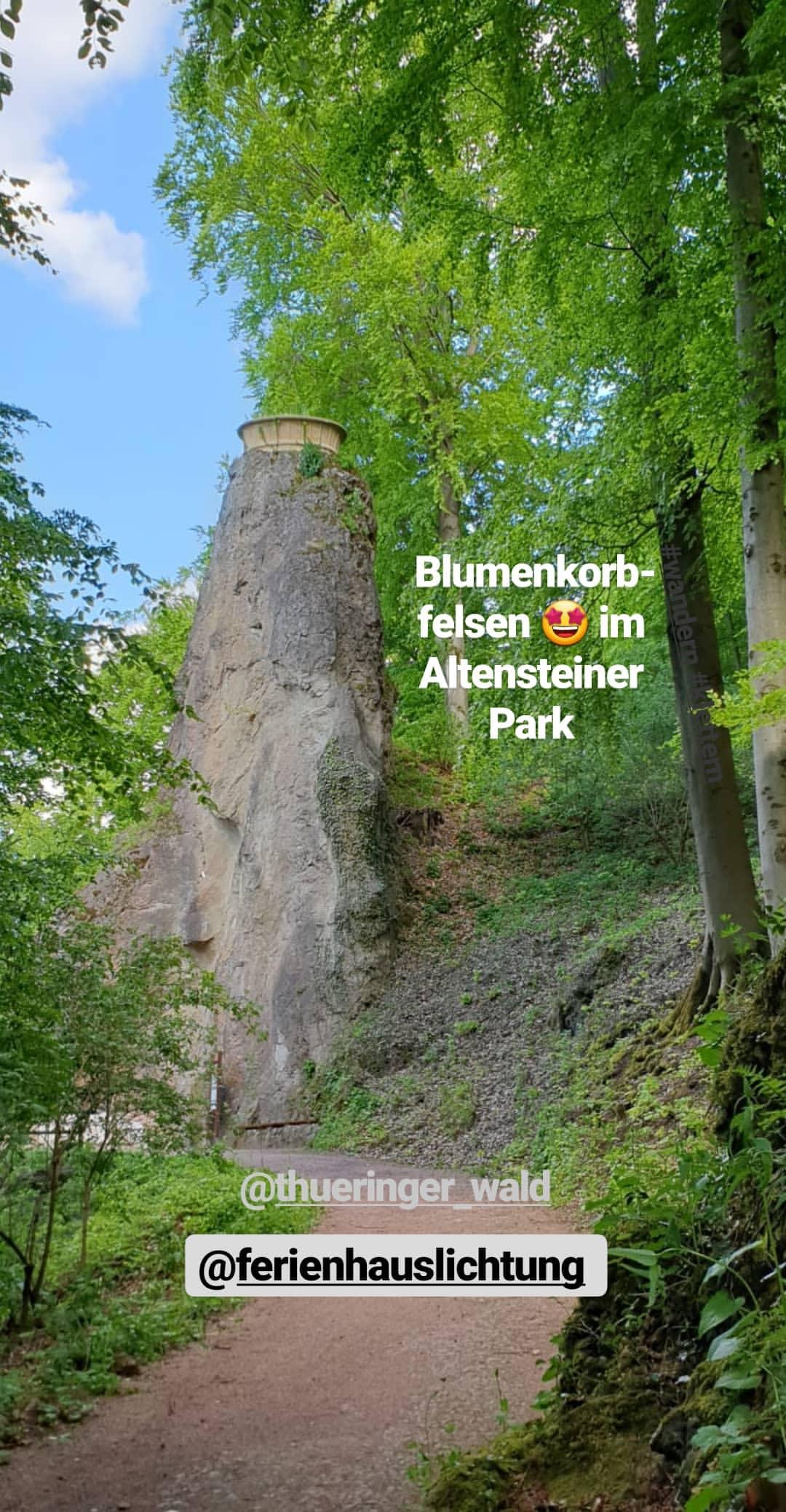 Wandertip der Blumenkorb Felsen im Altensteiner Park bei Bad Liebenstein