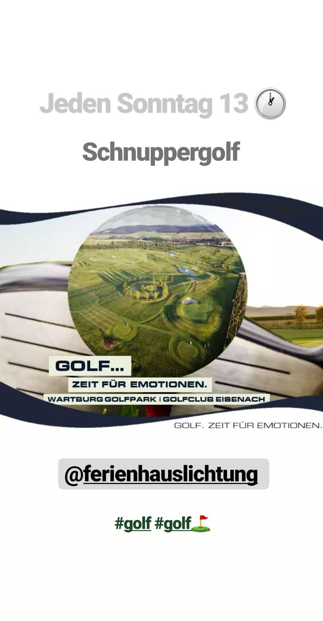 Golf spielen. Schnuppergolf im Golfclub Eisenach bei der Ferienhaus Lichtung